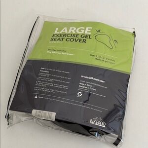 Bikeroo Black Large Exercise‎ Comfort Gel Bike Saddle Seat Cushion Cover 10"x11"